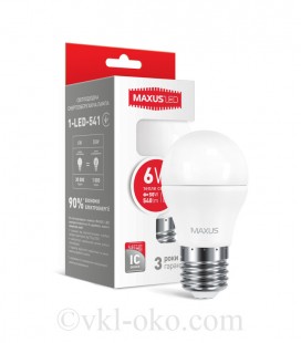 LED лампа MAXUS G45 6W теплый свет E27