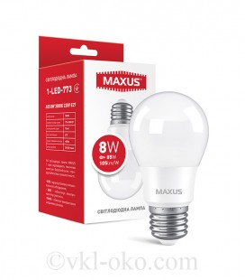 Лампа светодиодная MAXUS 1-LED-775 A60 10W 3000K 220V E27