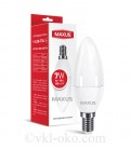 Лампа светодиодная MAXUS 1-LED-732 C37 5W 4100K 220V E14