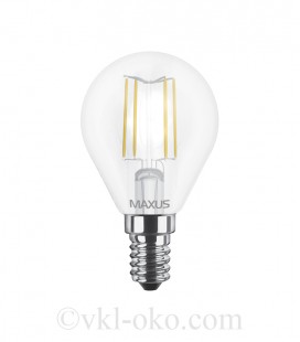 LED лампа MAXUS (filam) G45 4W теплый свет E14
