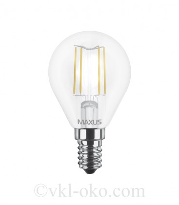 LED лампа MAXUS (filam) G45 4W теплый свет E14