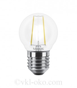LED лампа MAXUS (filam) G45 4W яркий свет E27
