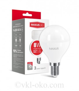 LED лампа MAXUS G45 F 8W яркий свет E14