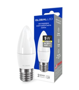 LED лампа GLOBAL C37 CL-F 5W теплый свет E27