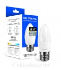 Светодиодная лампа Global C37 CL-F 6W теплый свет E27
