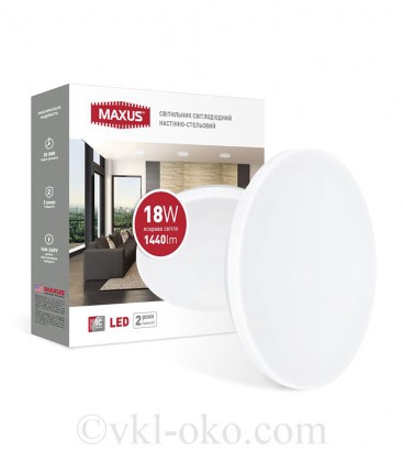 Светильник светодиодный настенно-потолочный Maxus Ceiling light 18W 4100К S (квадрат)