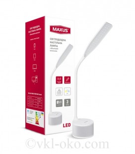 Умная лампа MAXUS Sound 8W  (звук, USB, димминг, температура) белая