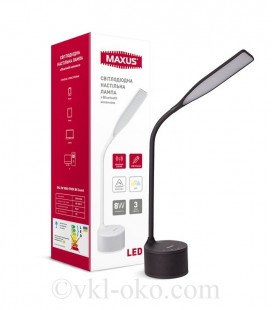 Умная лампа MAXUS Sound 8W (звук, USB, димминг, температура) черная