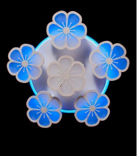 Светодиодная люстра «цветочки» с трёхцветной LED подсветкой 8063/5+1WH LED 3color dimmer 110W