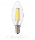 Светодиодная лампа свеча LED Horoz FILAMENT CANDLE 6 6W  E14