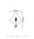 Лампа Filament led HOROZ RUSTIC PYRAMID 6W  E27 2200К