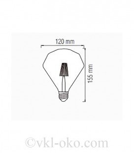 Лампа Filament RUSTIC DIAMOND 6W E27