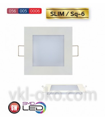 Встраиваемый светодиодный квадратный Led светильник Horoz "Slim Sq - 6" 6W